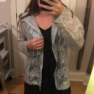 Coatology Patterned See-through Windbreaker
